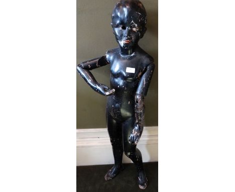 *Item to be collected from Friargate, Derby* A wood and plaster model of a boy with articulated arms, circa 1920s/30s, possib