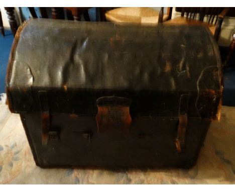 *Item to be collected from Friargate, Derby*A large domed top leather carriage trunk Condition - wear and tear commensurate w