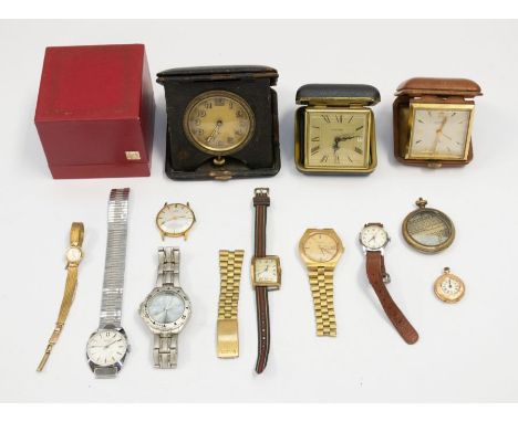 *Item to be collected from Friargate, Derby* A ladies 14k cased fob watch, white enamelled dial with Roman numerals; collecti