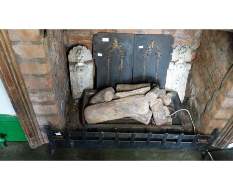 *Item to be collected from Friargate, Derby*A pair of cast iron fire plates, approx 51cm x 25cm; together with a pair of cast