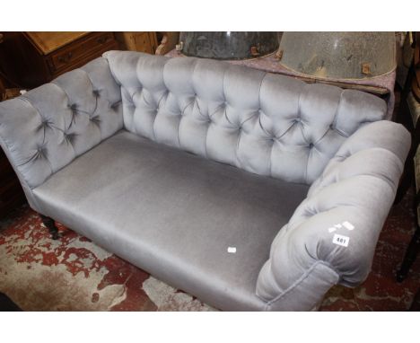A Victorian button back chaise longue with drop sides 148cm length 