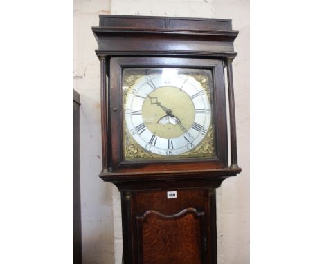 A George III oak and mahogany banded thirty hour longcase clock, John Rogers, Leominster, circa 1770, the four-pillar outside