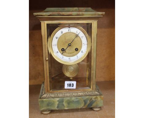 A 19th century French onyx mantel clock.