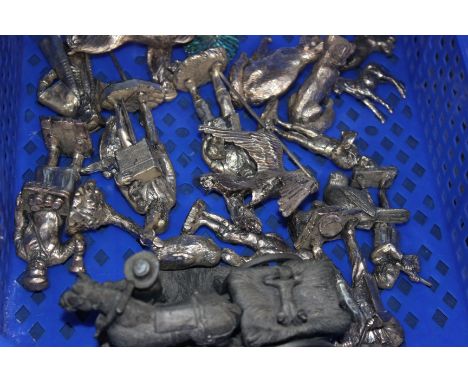 Eight silver finished Victorian Street Characters, Pie Man, Organ Grinder and Monkey, Town Crier, Violin Player and four Stre