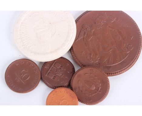 [Militaria] A Collection of German Ceramic Notgeld ‘Germany Emergency Money’ various factories, values, sizes and cities (33)