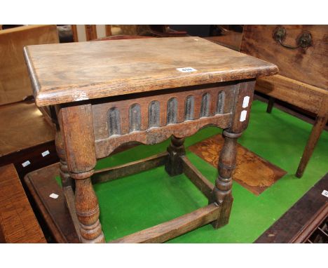 A 17th Century style oak joined stool 