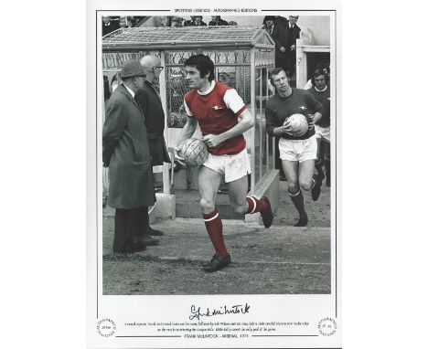 Frank McLintock 16x12 inch hand signed colourised, Black and white photo, Autographed Editions, Limited Edition. Photo Shows 