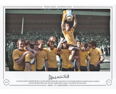 Frank McLintock 16x12 inch hand signed colourised, Black and white photo, Autographed Editions, Limited Edition. Photo Shows 