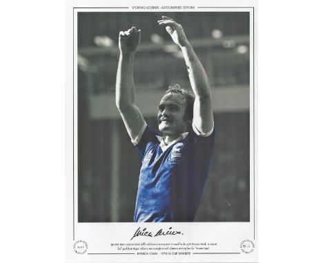 Mick Mills 16x12 inch hand signed colour, Black and white photo, Autographed Editions, Limited Edition. Photo Shows Ipswich C