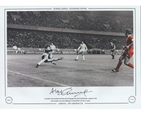 Alan Kennedy 16x12 inch hand signed colour, Black and white photo, Autographed Editions, Limited Edition. Photo Shows Liverpo