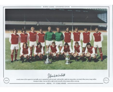 Frank McLintock 16x12 inch hand signed colour photo, Autographed Editions, Limited Edition. Photo Shows the Arsenal Captain M