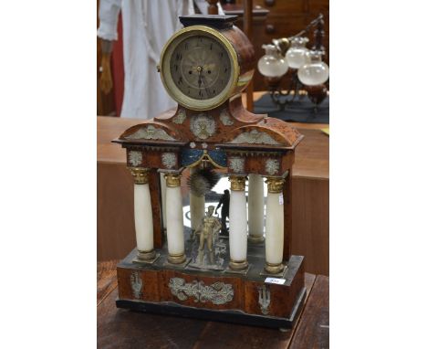 An Aesthetic movement pillar mantel clock, c.1890