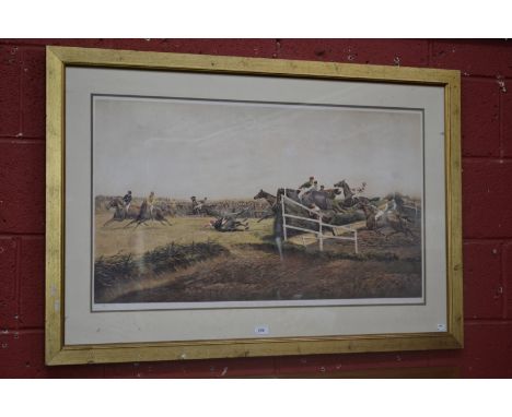 G. D. Giles, (c.1895) after,
Grand National Steeple Chase at Liverpool,
Lithograph,
92cm x 52cm,
framed