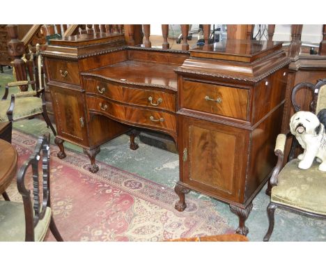 A large Chippendale Revival mahogany sideboard, c.1915