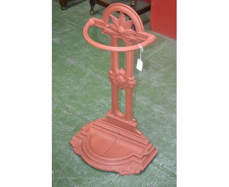 A Victorian cast iron painted walking stick stand