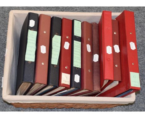 British Commonwealth A to Z Collection in 8 Volumes housed in a basket. Includes A-M volume with better KGVI Hong Kong and Ma