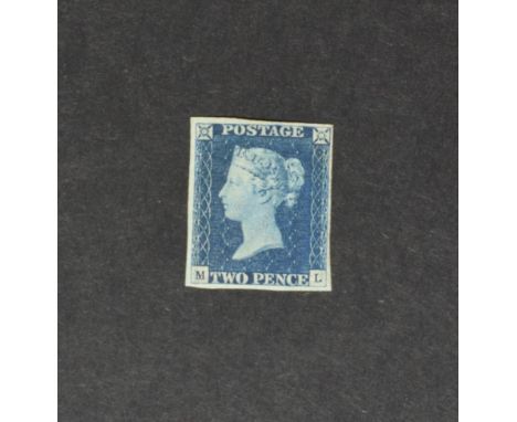 1840 2d Blue - A very attractive 4 margin copy of unused appearance but regummed and probably  rebacked. Some doctoring has c