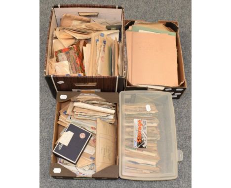 Large Balance Lot From An Old Estate - 4 Boxes with stamps, covers and ephemera. Much relating to Stamp Exhibitions and Phila