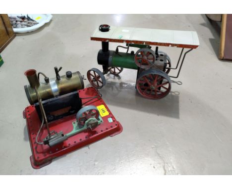 A Mamod steam tractor, spirit drives &amp; a Mamod stationary engine 