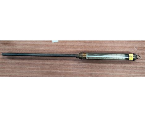 A Negretti and Zambra of London large portable Furnace thermometer, length 87cm 