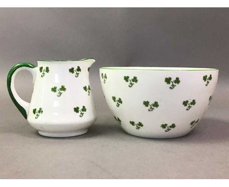 SHELLEY CHINA PART TEA SERVICE  each piece decorated with green floral displaysQty: 41