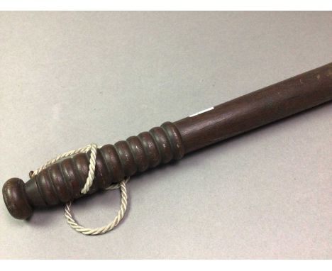 POLICEMANS TRUNCHEON ALSO A WWII DEFENCE MEDAL AND OTHER ITEMS  including a collection of medals and coinsQty: 2