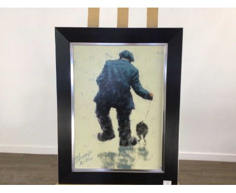 PRINT AFTER ALEXANDER MILLER MAN AND DOG  framedimage 58cm x 42cm, overall 74cm x 57cm 