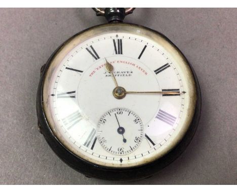 SILVER POCKET WATCH the round white dial with Roman hour markers