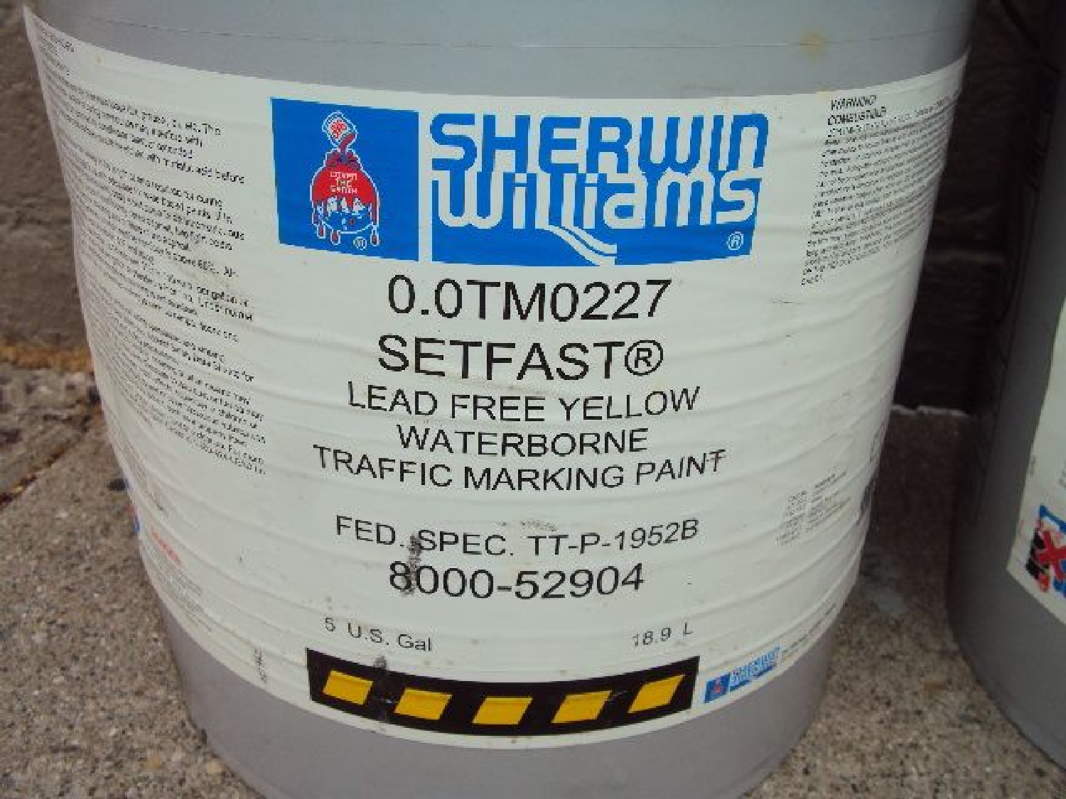 15 Gallons Sherwin Williams 0.0TM0227 Setfast Yellow Traffic Marking