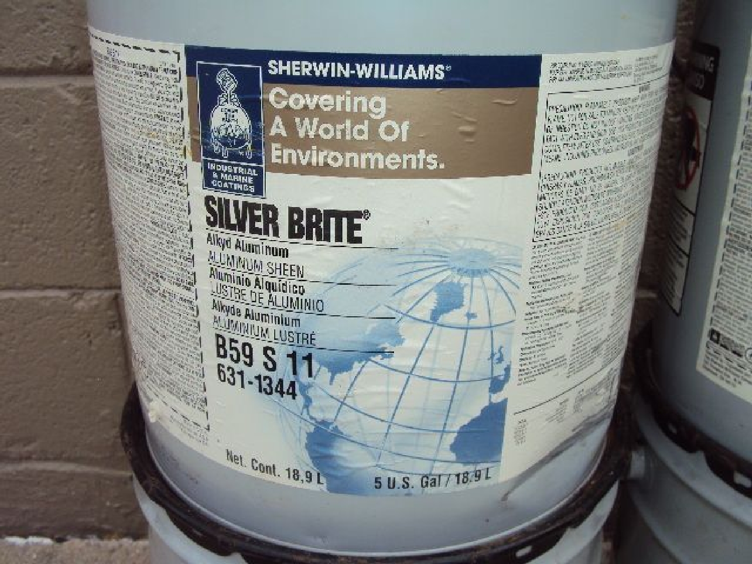 20 Gallons Sherwin Williams B59S11 Silver Brite Aluminum Sheen Paint