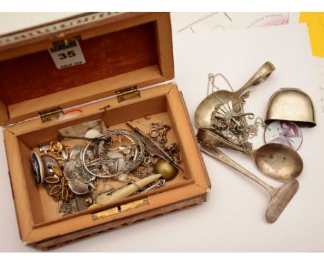 A Scottish silver kilt pin, of Celtic design, makers marks FN, together with a small quantity of silver and other jewellery, 