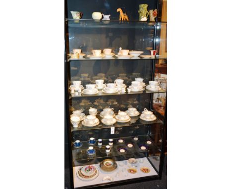A large quantity of china, tea and coffee wares, to include an early 20th century gilded teaset (3), Coalport and Mintons cof