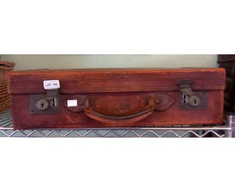 A vintage leather suitcase
