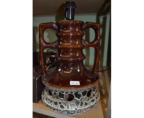 Large German pottery lamp base