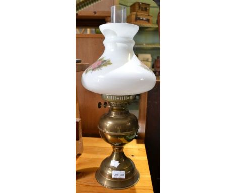 A brass oil lamp