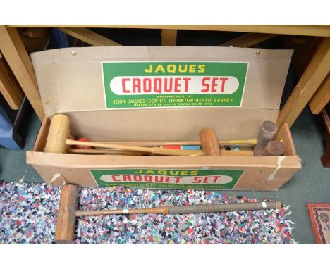 A vintage "Jaques" boxed croquet set