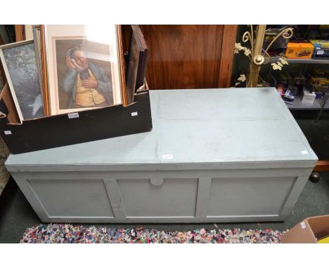 Large painted storage trunk