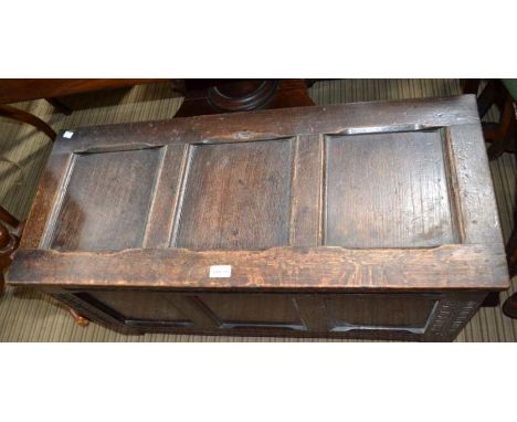 Small sized panel coffer with carved front