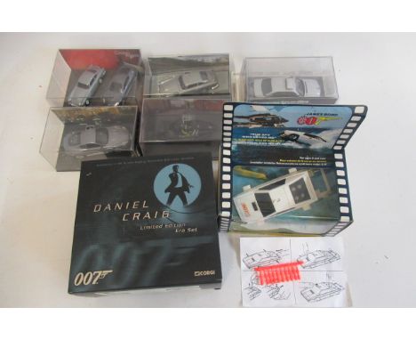 Corgi James Bond Lotus Espirit, boxed with rockets, James Bond Daniel Craig set and four Fabbri James Bond vehicles, boxed E