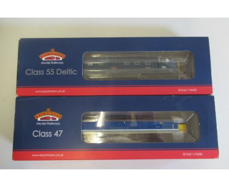 Bachmann weathered Class 55-007, DCC sound fitted and Transpennine Class 47, boxed, E