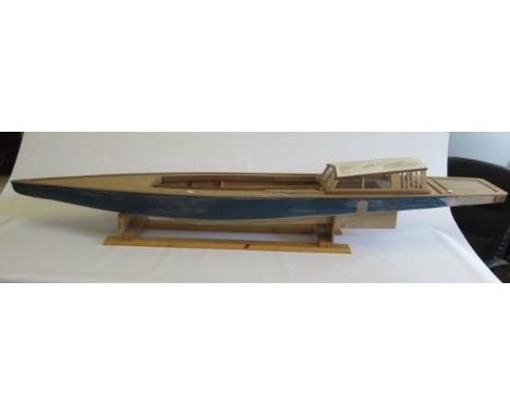 A part built steam launch with wooden hull and super structure, approximately 80% finished, good level of work on built parts