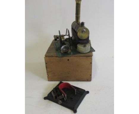 Bowman M158 steam engine, single cylinder non-reversing engine with box, and parts from Bowman Dynamo, F