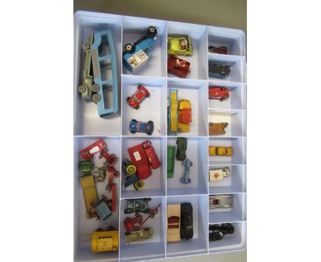 Unboxed smaller diecast vehicles by Benbros, Corgi and Meccano, some items have paint loss or damage, F-G