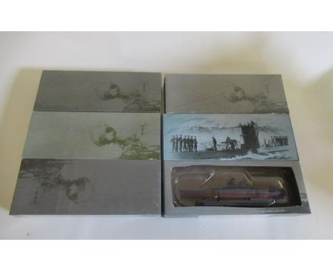 Atlas 1:1250 scale warships comprising HMS Anson, Prince of Wales, Exeter, Safari, IJN Yamato and USS Pennsylvania, all items
