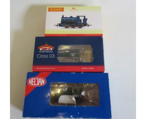 Heljan Class 05 Shunter No 88, DCC sound fitted, Bachmann 03 shunter in blue (possibly DCC fitted) and Hornby N.C.B. 0-6-0 sh