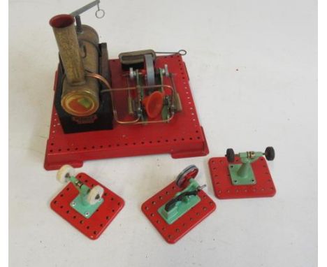Mamod SE3 with four accessories comprising lineshaft, grinder, polisher and hammer, F