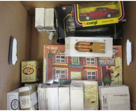 Diecast vehicles by Lledo, Corgi and Burago including Jaguar XK120 vintage vans and race cars and a Vivid Wallace and Gromit 