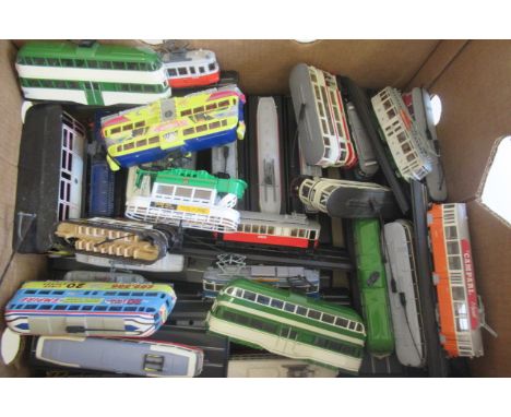Unboxed tram models by Corgi and other makers, some items have minor damage, F-G