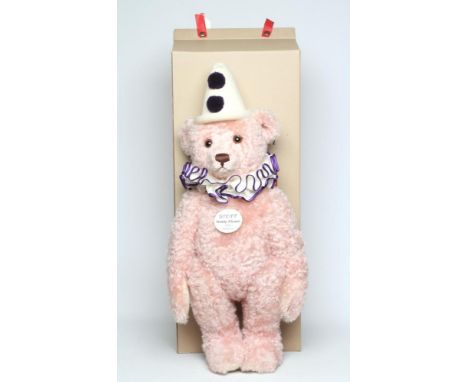 A boxed Steiff Teddy Clown 1926 replica, 70cm, with ear button, tag and label, certificate in boxGood overall condition