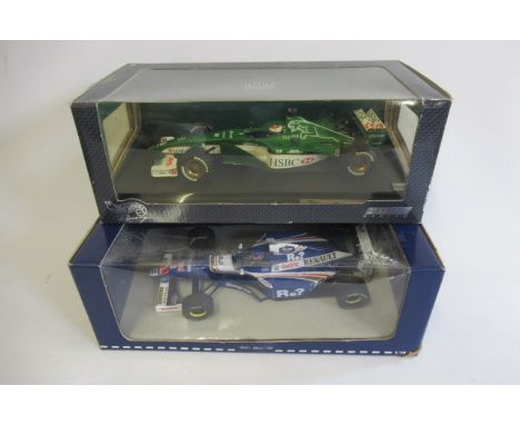 Pauls Model Art Jacques Villeneuve's Williams Renault and Hot Wheels Johnny Herbert's Jaguar, boxed E